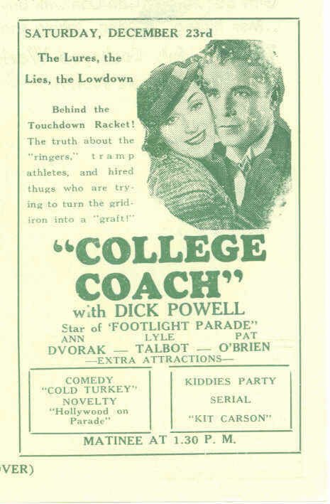 Постер фильма College Coach (1933)