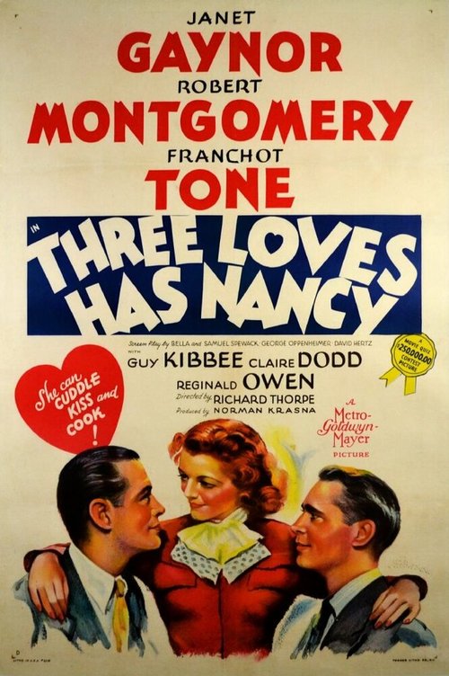 Постер фильма Three Loves Has Nancy (1938)